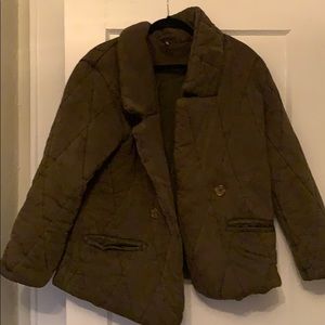 Free People Olive Green Patchwork Jacket
